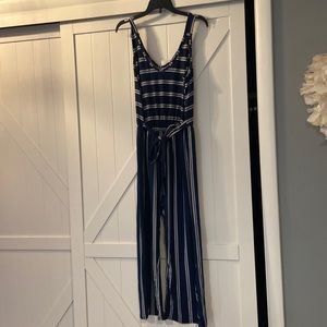 Navy and white romper. New